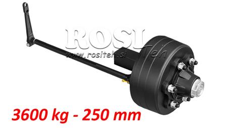 ACHSWELLE MIT BREMSEN 3.600 KG L.250 MM
