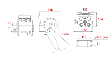 MULTI-FASTER KOPPELING 3-WEG BSP 1/4 MOBIEL DEEL