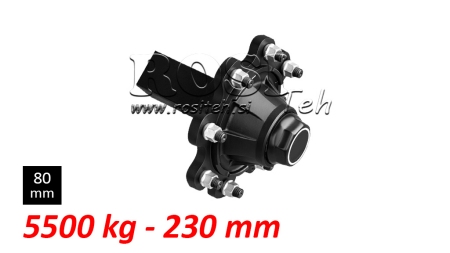 HALFAS ZONDER REMMEN - 5500 kg (8 SCHROEVEN) - 230 mm