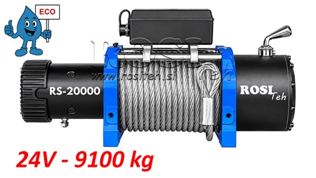 24 V ELEKTRISCHE LIER RS-20000 - 9100 KG - STAALKABEL - ECO