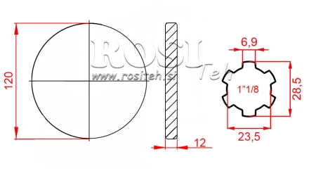 KARDAN ADAPTER MET FLENS 1-1/8 (120 mm)