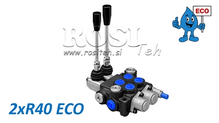HYDRAULISCH HANDVENTIEL – 2-SECTIE STUURVENTIEL 2xR40 ECO