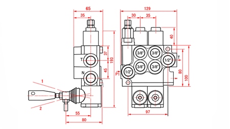 HYDRAULISCH HANDVENTIEL – 2-SECTIE STUURVENTIEL 2xR40 ECO