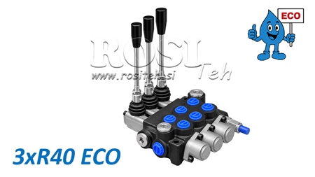 HYDRAULISCH HANDVENTIEL – 3-SECTIE STUURVENTIEL 3xR40 ECO