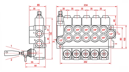 HYDRAULISCH HANDVENTIEL – 5-SECTIE STUURVENTIEL 5xR40 ECO