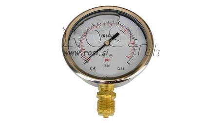 MANOMETER DN100 VERTICAAL 0 - 160 BAR - 1/2