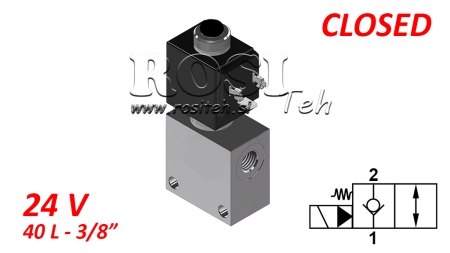 VANĂ 2-DRUMURI 3/8 (NC) 24V - 40LIT