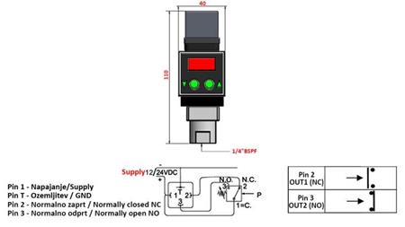 ELECTRONISCHE DRUKSCHAKELAAR FL55 0-200 BAR (MAX.500BAR)