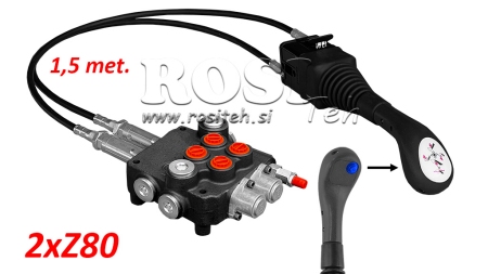 JOYSTICK  1x TIPKA S PLETENICO 1,5 met. IN HIDRAVLIČNI VENTIL 2xZ80 lit.