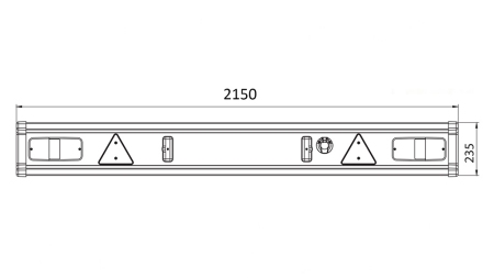AANHANGER BUMPER TÜV MODEL MET LICHTEN 2150mm