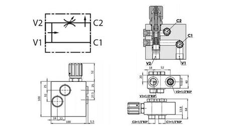 HYDRAULISCHE PRIORITEITSKLEP VOOR HYDROMOTOR MS