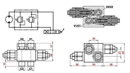 HYDRAULISCHE DRUKREGULATOR 20-130 BAR VOOR HYDROMOTOR MM