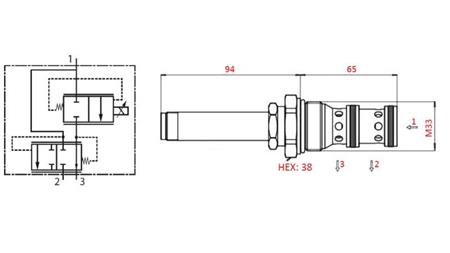 3-WEGE PROPORTIONELE KLEP M33 - 270bar - 80lit