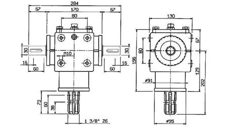 VINKELGIR PTO-R20T 1:2 (25HK-18kW)