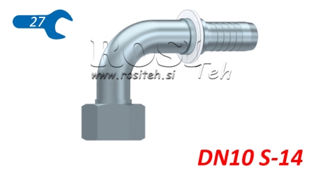 HYDRAULISCHE AANSLUITING DKOS 14 MET VROUWELIJKE ELBOW 90 DN10-M22X1,5