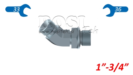 KNIE 45°MÄNNLICH-MÄNNLICH - ANPASSEND 1-3/4