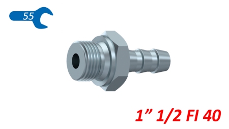 HYDRAULISCHE MANNELIJKE AANSLUITING 1 1/2 VOOR RUBBEREN SLANG DIAMETER 40