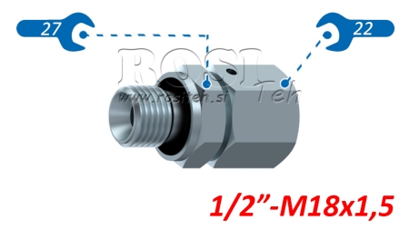 HIDRAVLIČNI UVOJNI VIJAČNI SPOJ AOVR ED BSP1/2 - (12L) M18x1,5