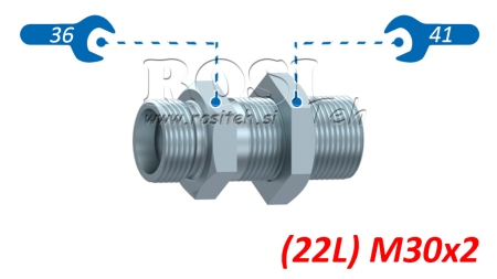 ZŁĄCZE HYDRAULICZNE PRZELOTOWE PODWÓJNE (22L) M30X2