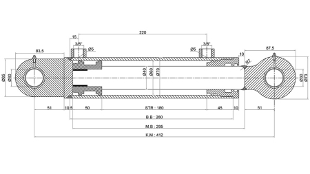 HYDRAULICKÝ VÁLEC 60/40-180 S PŘEPÍNAČÍM VENTILEM – PLUH NA ZPRACOVÁNÍ PŮDY