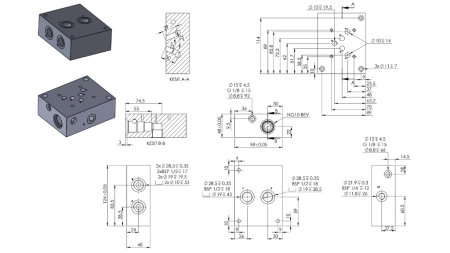 CETOP ΒΑΣΗ NG10-1-RV