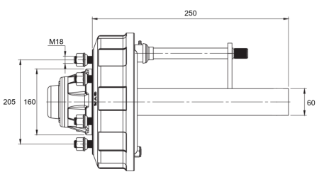 POLOSOVINA Z ZAVORAMI (6 VIJAKOV) - 2700 kg - 250 mm
