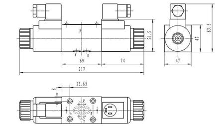 HYDRAULISCHE ELEKTROMAGNETISCHE VAAK CETOP 3 12_24_230V N2_afmetingen