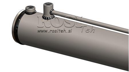 HYDRAULISCHE CILINDER VOOR HOUTKLOVER MET MONTAGEPLAAT100/60-1050 - BOVENAANSLUITING