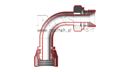 HYDRAULIK KNIE 90° BSP MÄNNLICH-WEIBLICH 3/4