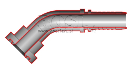 HYDRAULISCHE AANSLUITING KOMATSU BOCHT 45° DN16MM-FLENS5/8