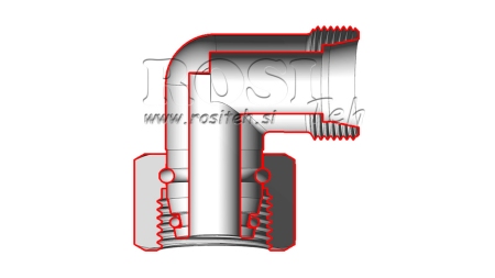HYDRAULISCHE 90° BOCHT S-12 MET DRAAIMOER M20X1,5