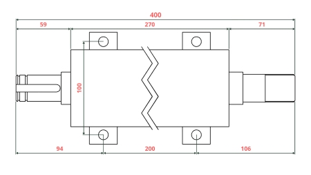 GIETIJZEREN CIRKELZAAG-AS 400MM (RECHTER SCHROEFDRAAD)