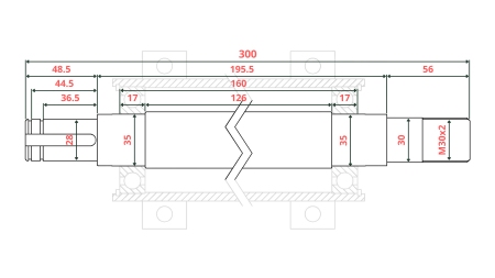 GIETIJZEREN CIRKELZAAG-AS 300MM (LINKER SCHROEFDRAAD)