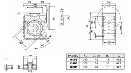 PMRV-150 REDUCER VOOR ELECTROMOTOR MS132 (7.5kW) VERHOUDING 40:1