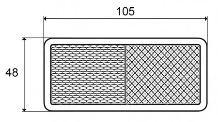 PRAVOKOTNI ODSEVNIK BELI 105x48 (10kom)