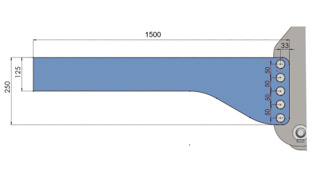 UNIVERSELE MONTAGECONSOLE VOOR FRONTHYDRAULIEK VAN DE TRACTOR CAT. 2 & CAT. 3 (1500 mm)