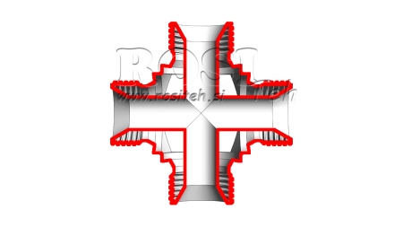 HYDRAULISCHE T COM BSP MANNELIJK KRUIS 3/8