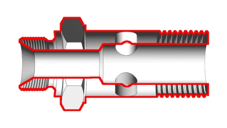 ȘURUB BANJO HIDRAULIC BSP 3/8 CU FILET PRELUNGIT BSP 1/4