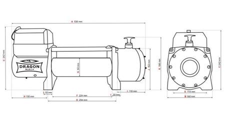24 V ELEKTRISCHE TROMMEL DWM 13000 HD - 5897 kg