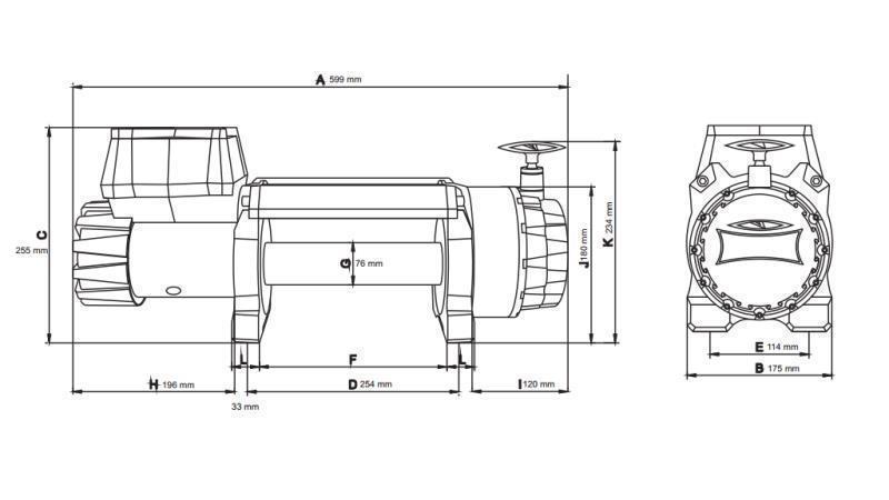 12 V ELEKTRISCHE TROMMEL DWH 15000 HD - 6803 kg