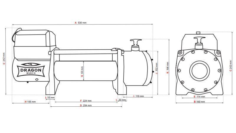 24 V ELEKTRISCHE TROMMEL DWM 13000 HD - 5897 kg