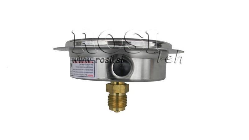 MANOMETER DN100 ACHTER 0 - 160 BAR - 1/2