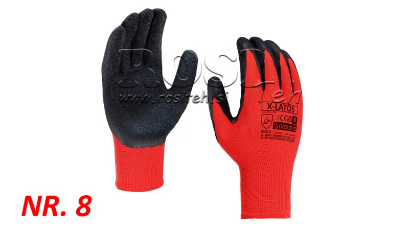 LATEX GECOATE HANDSCHOENEN - MAAT 8