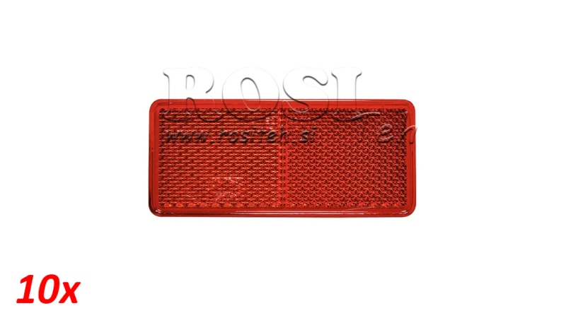 RECHTHOEKIGE REFLECTOR ROOD 105X48 (10STUKS)