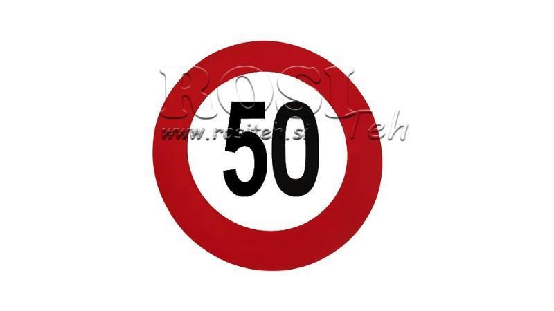 SNELHEIDSLIMMER STICKER 50km/h