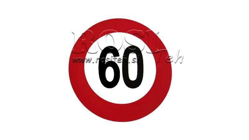NÁLEPKA OMEZENÍ RYCHLOSTI 60km/h