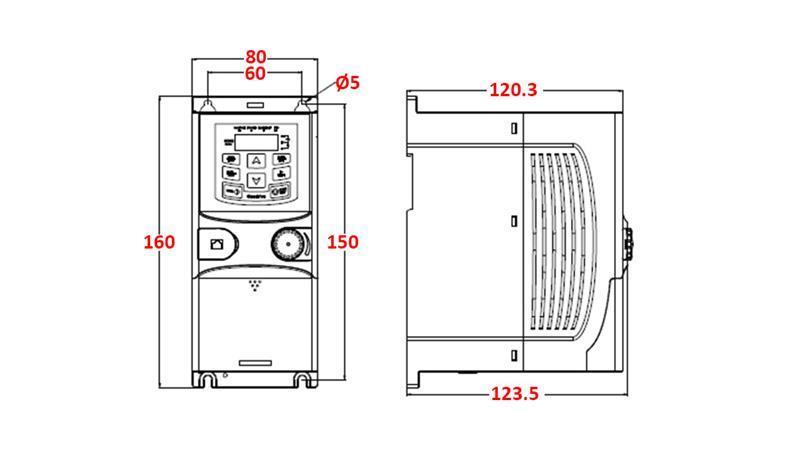 FREKVENČNÍ MĚNIČ-INVERTOR 3Fáze 0.75kW GD20-0R7G-4-EU