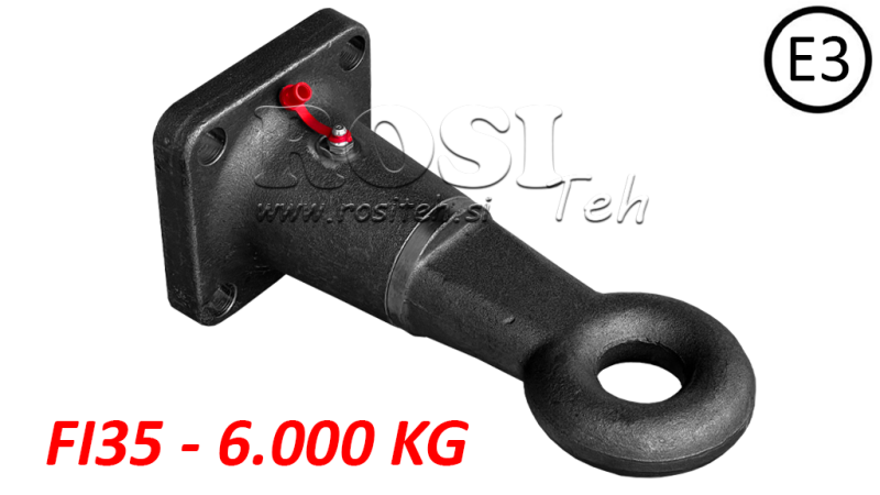 OTÁČIVÝ TAŽNÝ HÁK FI35 6 TUN E3 V KRYTU 6000/1500KG
