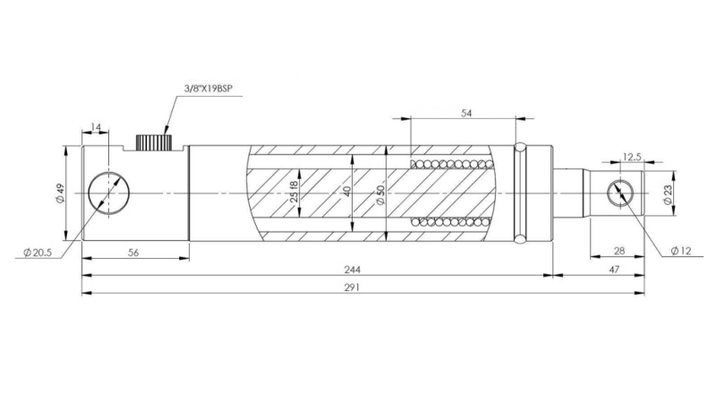 BRZDOVÝ CYLINDR S VNITŘNÍM PRUŽINOU ROSI 95mm