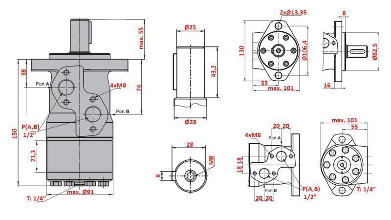 HYDRAULICKÝ MOTOR MP 160
